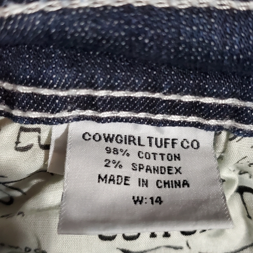 Cowgirl Tuff Embroidered Bootcut Jeans. Sz Girls 14 Or 26×30 - Picture 7 of 8